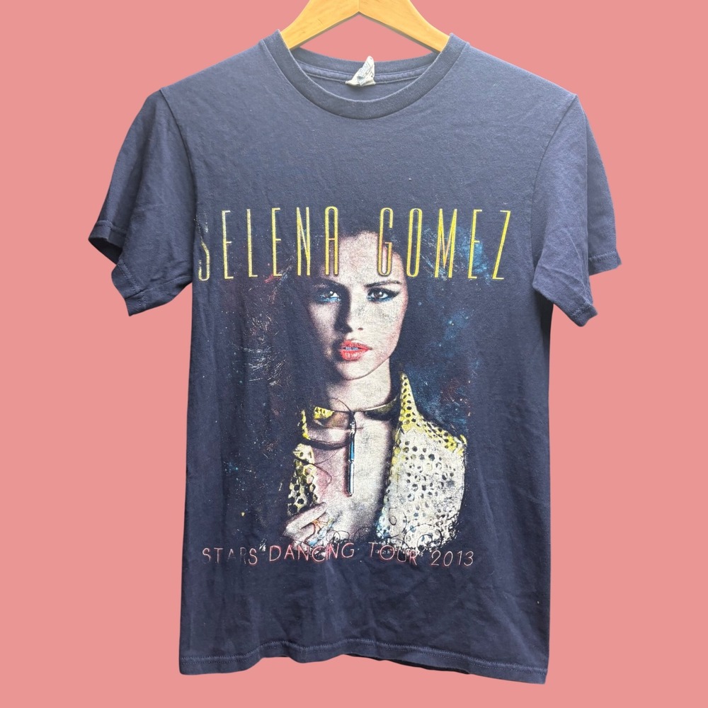 Selena Gomez Stars Dance Tour 2013 Graphic T-Shirt Navy Blue Small 1462